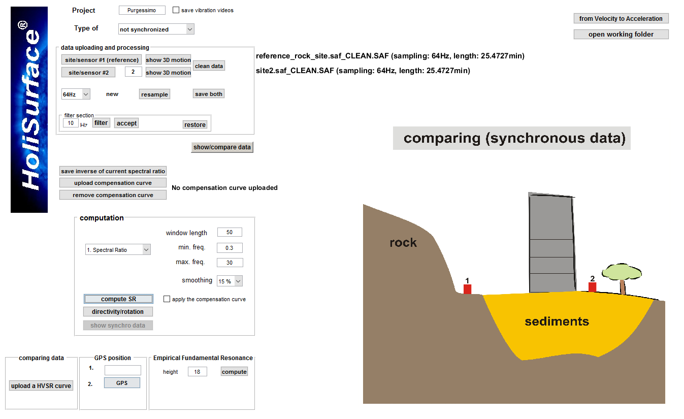 Analisi SSR (Standard Spectral Ratio) in HoliSurface